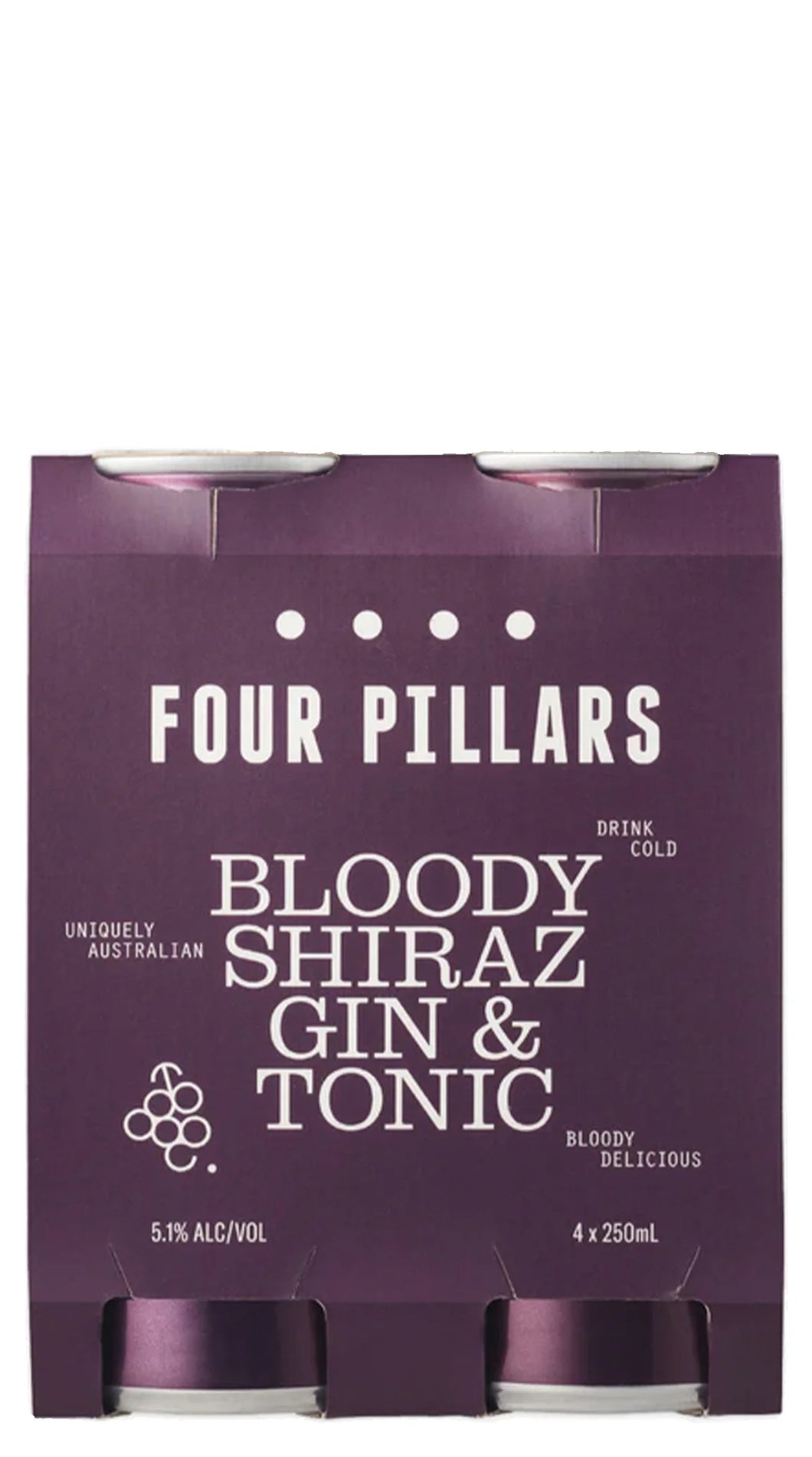 Four Pillars Bloody Shiraz Gin and Tonic 250ml can 4-Pack