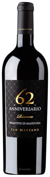 San Marzano Anniversario 62 Riserva Primitivo di Manduria 2019