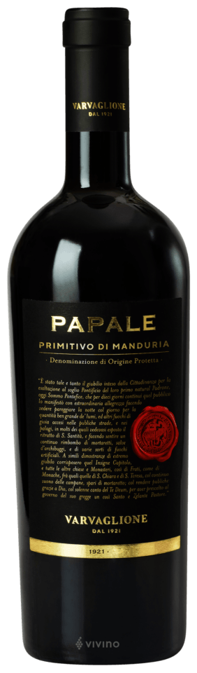 Varvaglione Papale Linea Oro Primitivo Di Manduria DOP 2021