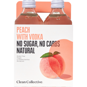 Clean Collective Peach & Vodka 300ml Bottles 4-Pack