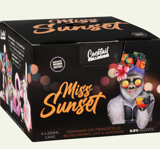 The Bond Store 'Miss Sunset' Gin Handcrafted Cocktail 250ml cans 4-Pack
